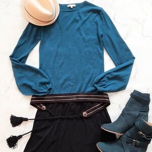 Cashmere Bell Sleeve Pullover Sweater